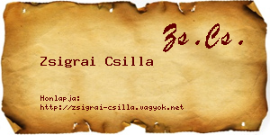 Zsigrai Csilla névjegykártya